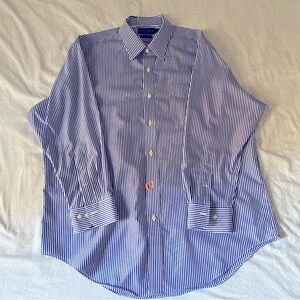 Ralph Lauren Blue Dress Shirt Long Sleeves Point Collar